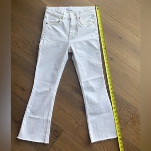 Zara crop flare white denim
